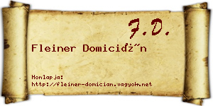Fleiner Domicián névjegykártya